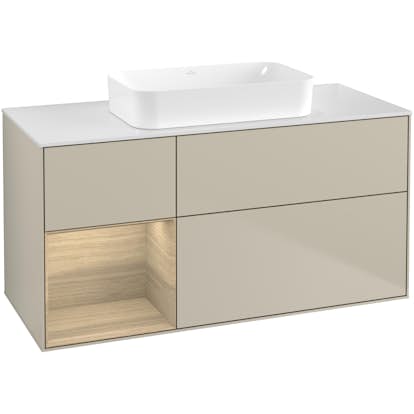 Tvättställsskåp Villeroy & Boch Finion med 3 Lådor Hylla och Bänkskiva för Fristående Tvättställ