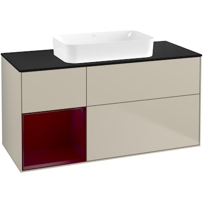 Tvättställsskåp Villeroy & Boch Finion med 3 Lådor Hylla och Bänkskiva för Fristående Tvättställ