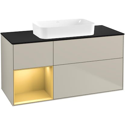 Tvättställsskåp Villeroy & Boch Finion med 3 Lådor Hylla och Bänkskiva för Fristående Tvättställ