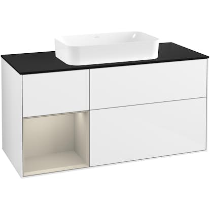 Tvättställsskåp Villeroy & Boch Finion med 3 Lådor Hylla och Bänkskiva för Fristående Tvättställ