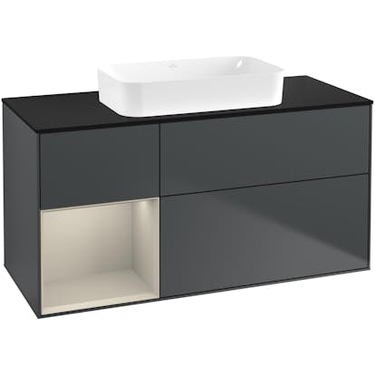 Tvättställsskåp Villeroy & Boch Finion med 3 Lådor Hylla och Bänkskiva för Fristående Tvättställ