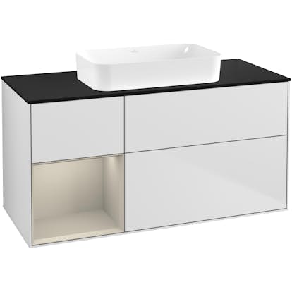 Tvättställsskåp Villeroy & Boch Finion med 3 Lådor Hylla och Bänkskiva för Fristående Tvättställ
