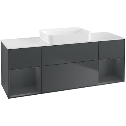 Tvättställsskåp Villeroy & Boch Finion med Två Hyllor och Bänkskiva för Fristående Tvättställ