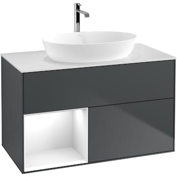 Tvättställsskåp Villeroy & Boch Finion med 2 Lådor Hylla och Bänkskiva för Fristående Tvättställ från Artis & Collaro