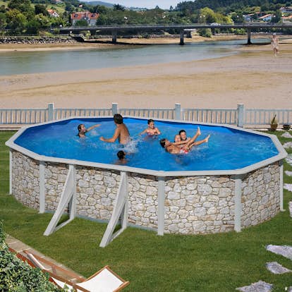 Poolset Planet Pool Stenimitation Oval 120 cm