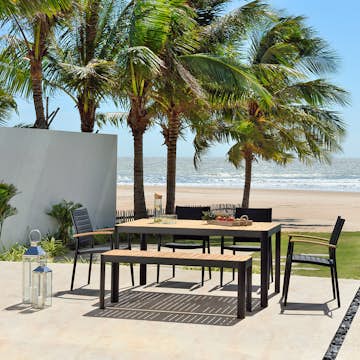 Matgrupp LifestyleGarden Portals med 4 Lite Stolar och Bänk