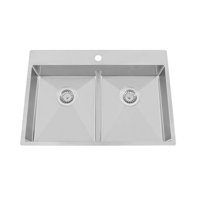 Diskho Nordic Tech Radius 80 KBX Rostfri Dubbel med Korgventil & Vattenlås