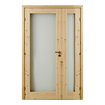 Pardörr GK Door Rakel Lika Delar Obehandlad Furu
