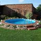 Stålväggspool Planet Pool Premium Inbyggd Rund Ø420 cm D:120 cm inkl SF8 Stege och Tillbehör