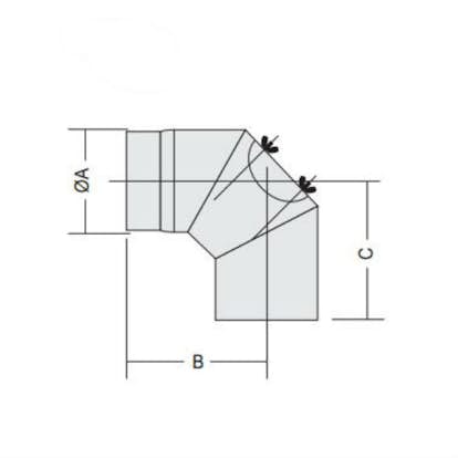 Rörböj Kaminexperten 90 Böj 150