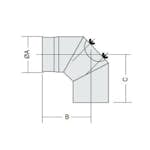 Rörböj Kaminexperten Sexkantig 90 Böj 120