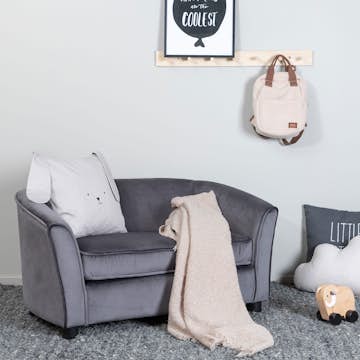 Barnsoffa Venture Home Måna Grå Sammet