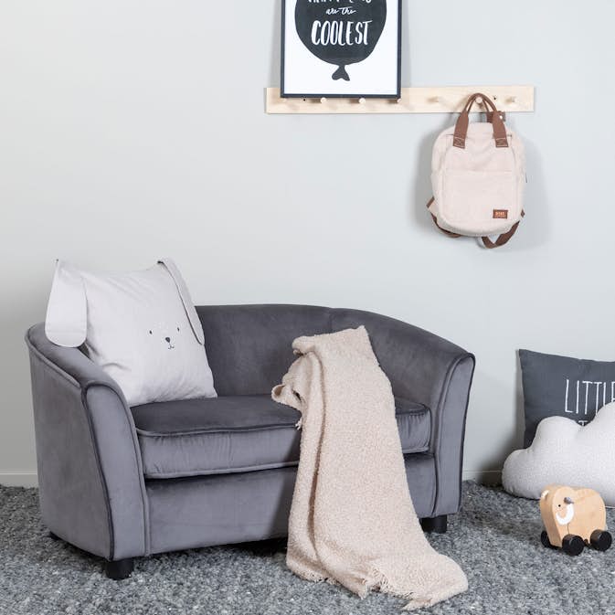 Barnsoffa Venture Home Måna Grå Sammet