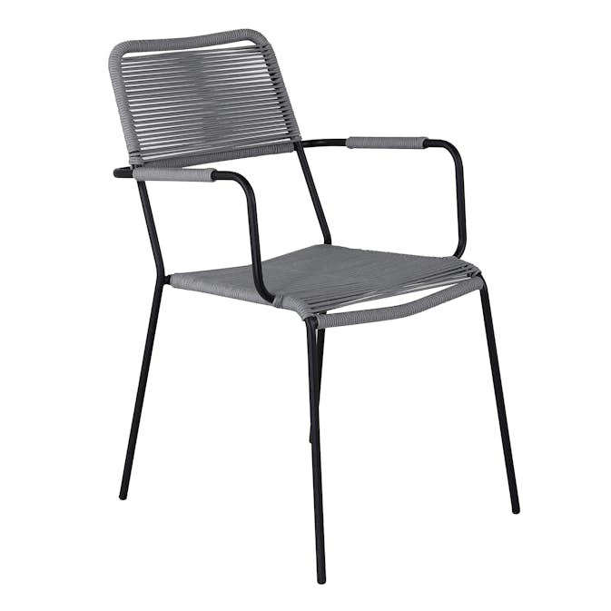 Trädgårdsstol Venture Home Leon Aluminumstol för Utomhusbruk Svart/Grå