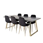 Matgrupp Venture Home Estelle 200 med 6 Pobbie Stolar Sammet