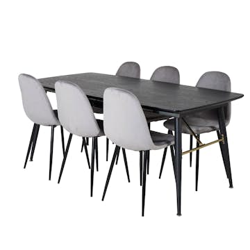 Matgrupp Venture Home Gold med 6 Polar Stolar