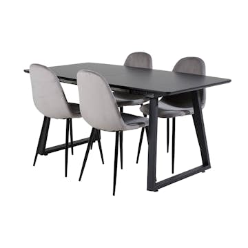 Matgrupp Venture Home Ina med 4 Pobbie Stolar Sammet