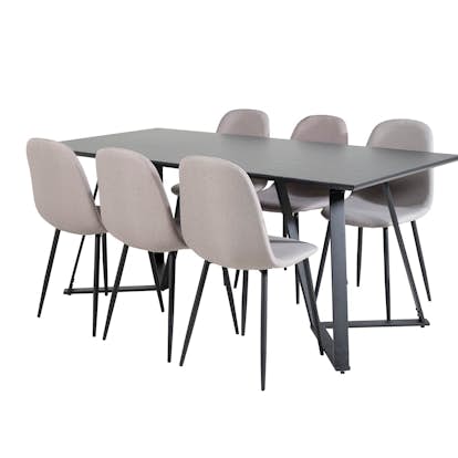 Matgrupp Venture Home Madde med 6 Pobbie Stolar Polyestertyg