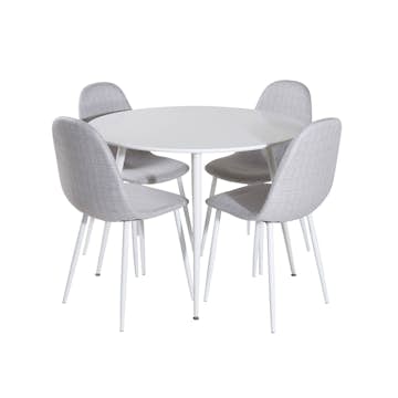 Matgrupp Venture Home Plake med 4 Pobbie Stolar Polyestertyg Runt