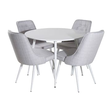 Matgrupp Venture Home Plake med 4 Vera Stolar Polyestertyg Runt