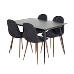 Matgrupp Venture Home Silvia med Iläggsskiva och 4 Pobbie Stolar