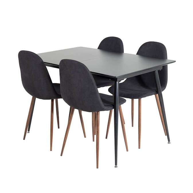 Matgrupp Venture Home Silvia med Iläggsskiva och 4 Pobbie Stolar