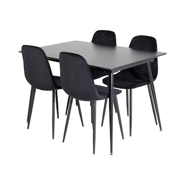 Matgrupp Venture Home Silvia med Iläggsskiva och 4 Phoi Stolar