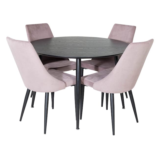 Matgrupp Venture Home Dipp Ø115 cm med 4 Leone Stolar