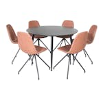 Matgrupp Venture Home Dipp Ø115 cm med 6 Polar Snurr Stolar