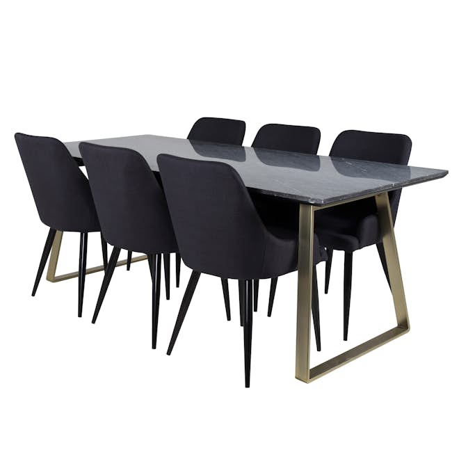 Matgrupp Venture Home Estelle med 6 Plake Fåtöljer PolyEstelletyg