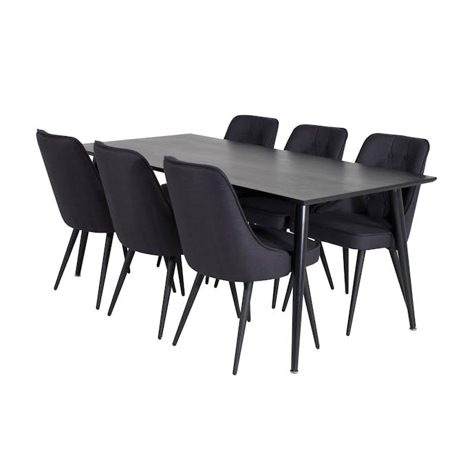 Matgrupp Venture Home Dipp med 6 Velvet Deluxe Stolar