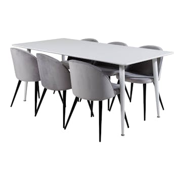 Matgrupp Venture Home Pobbie med 6 Valentina Stolar Sammet