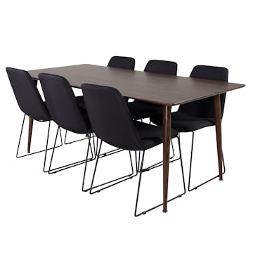 Matgrupp Venture Home Pobbie med 6 Muscot Stolar Polyestertyg