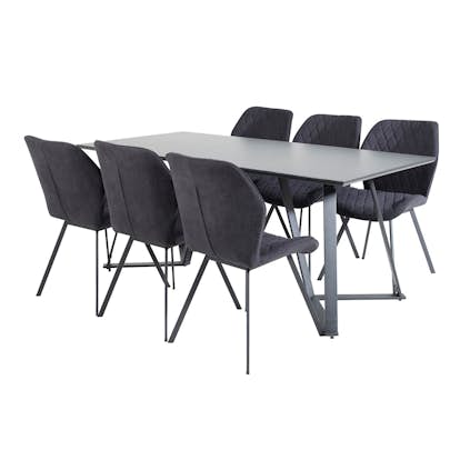 Matgrupp Venture Home Madde med 6 Geneva Stolar