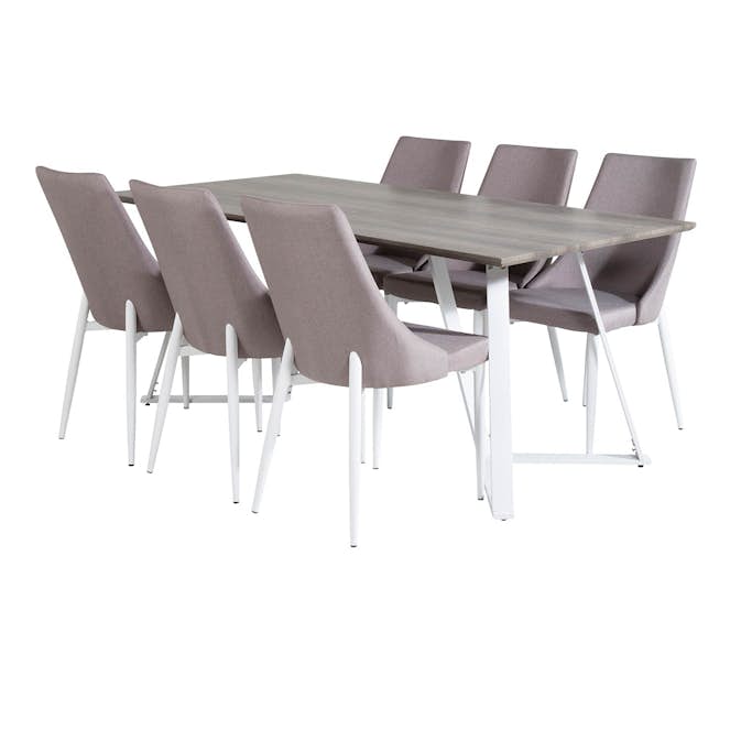 Matgrupp Venture Home Madde med 6 Laura Stolar Polyestertyg