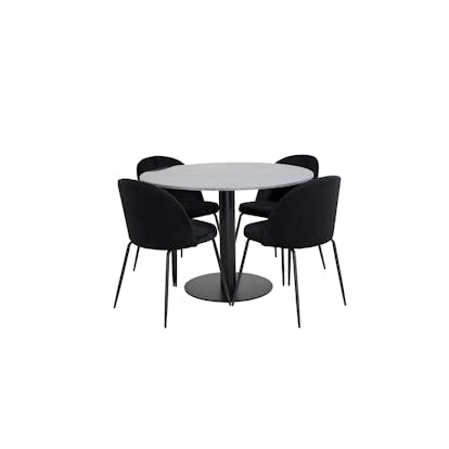 Matgrupp Venture Home Estelle med 4 Wrigley Stolar Sammet