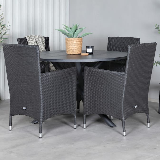 Matgrupp Venture Home Ande med 4 Moli Matstolar