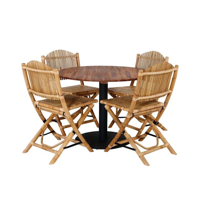 Matgrupp Venture Design Canne med 4 Cave Matstolar