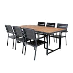 Matgrupp Venture Home King med 6 Lede Stapelbara Matstolar