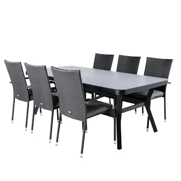 Matgrupp Utomhus Venture Home Vyn med 6 Hanna Trädgårdsstolar