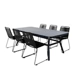 Matgrupp Utomhus Venture Home Vyn med 6 Lumi Stapelbara Trädgårdsstolar