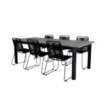 Matgrupp Utomhus Venture Home Aleyna 224 med 6 Leon Stapelbara Trädgårdsstolar