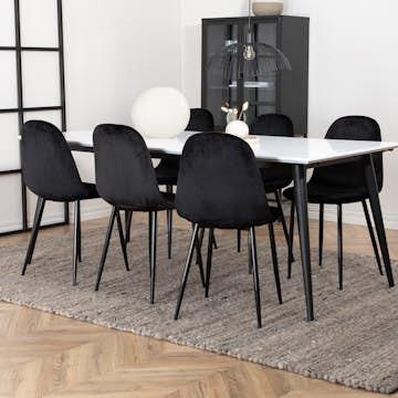 Matgrupp Venture Home Jolie med 6 Pobbie Stolar Metall