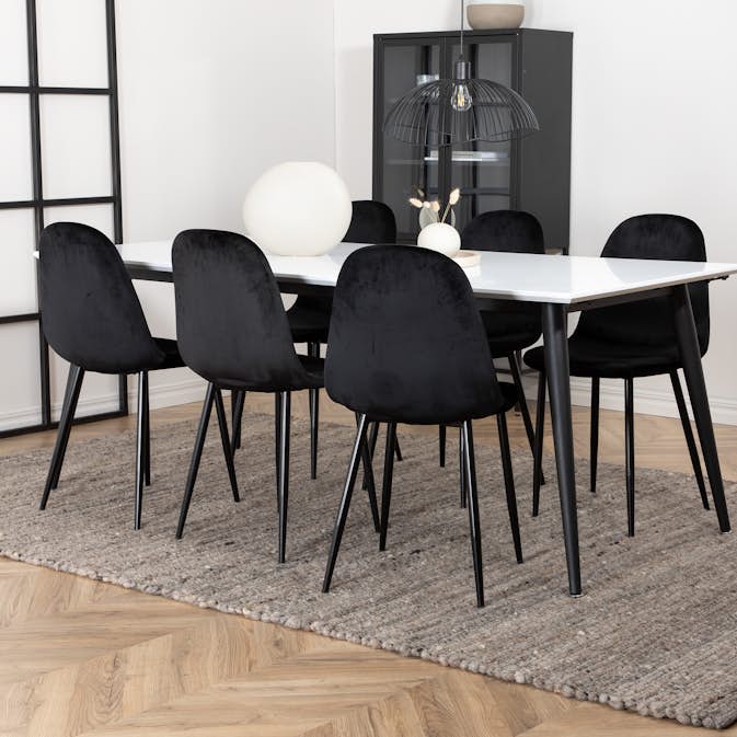 Matgrupp Venture Home Jolie med 6 Pobbie Stolar Metall