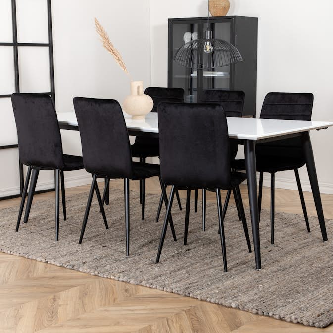 Matgrupp Venture Home Jolie med 6 Walerina Stolar Sammet