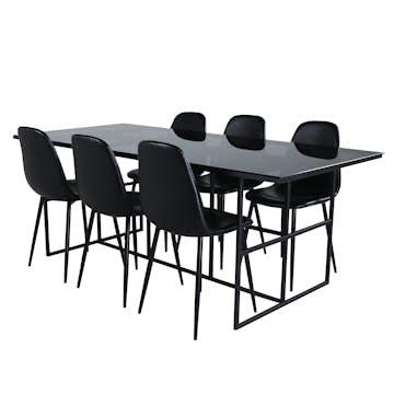 Matgrupp Venture Home Lund med 6 Pobbie Stolar