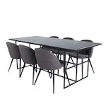 Matgrupp Venture Home Lund med 6 Valentina Stitcthes Stolar