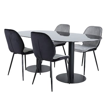 Matgrupp Venture Home Oslo med 4 Elisa Stolar