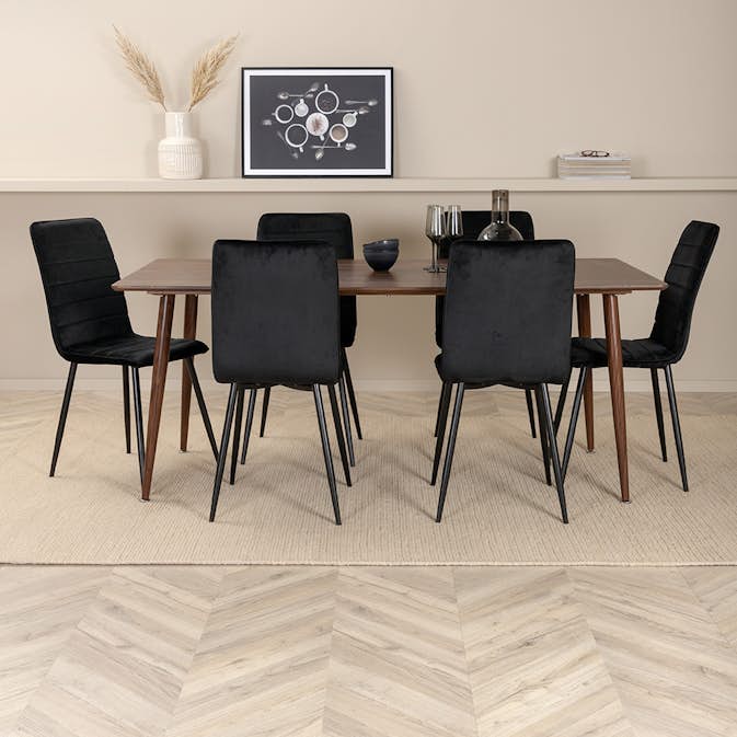 Matgrupp Venture Home Polar med 6 Windu Sammet Stolar