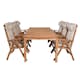 Matgrupp Venture Design Kenya 220x100 Teak med 6 Kenya Positionsfåtöljer